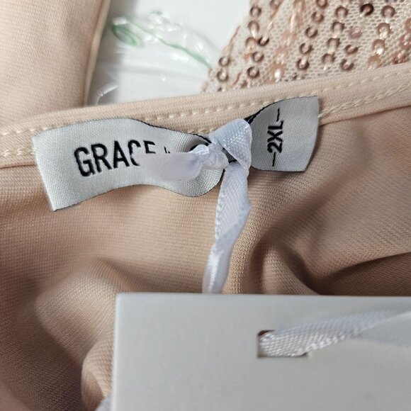 Grace Karin Womens Sequin Sparkly Party Dress Size 2XL Wrap Waist Bodycon Fit - Picture 11 of 15